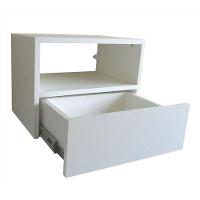 Mesa De Cabeceira 30cm Branco Off White Com Gaveta E Nicho - 2
