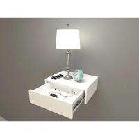 Mesa De Cabeceira 40cm Branco Off White Com Gaveta E Sem Pés - 4