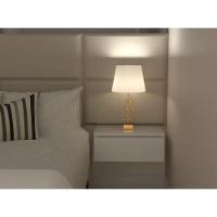 Mesa De Cabeceira 30cm Branco Off White Com Gaveta E Sem Pés - 2