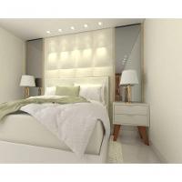 Mesa De Cabeceira 40cm Branco Off White Com Gaveta E Pés - 3