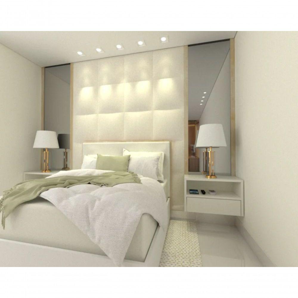 Mesa De Cabeceira 40cm Branco Off White Com Gaveta E Nicho - 6