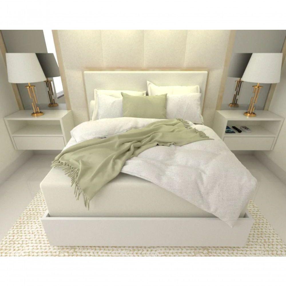 Mesa De Cabeceira 40cm Branco Off White Com Gaveta E Nicho - 7