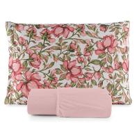 Jogo De Lençol Casal Malha 100% Algodão Com Elástico 3 Peças Rosê Flores - 3