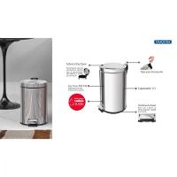 Lixeira Inox Tramontina 12L Com Pedal e Balde Interno - 5