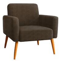 Poltrona Sala Variant Com Apoio De Braço Em Tecido Veludo Sentô Capuccino - 2