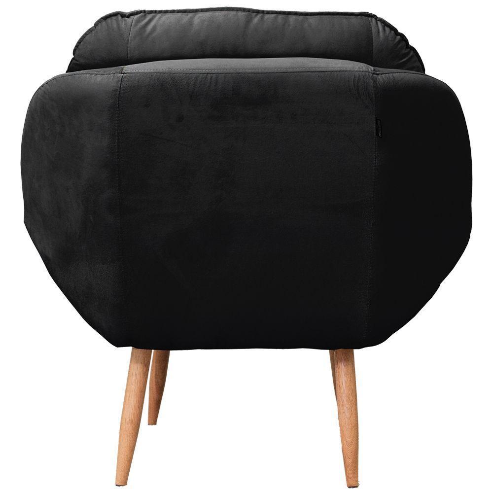 Poltrona Cadeira Landal Poltrona Sala Com Apoio De Braço Em Fibra Siliconizada - Sentô Preto - 5