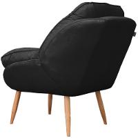 Poltrona Cadeira Landal Poltrona Sala Com Apoio De Braço Em Fibra Siliconizada - Sentô Preto