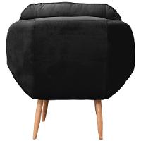 Poltrona Cadeira Landal Poltrona Sala Com Apoio De Braço Em Fibra Siliconizada - Sentô Preto - 5