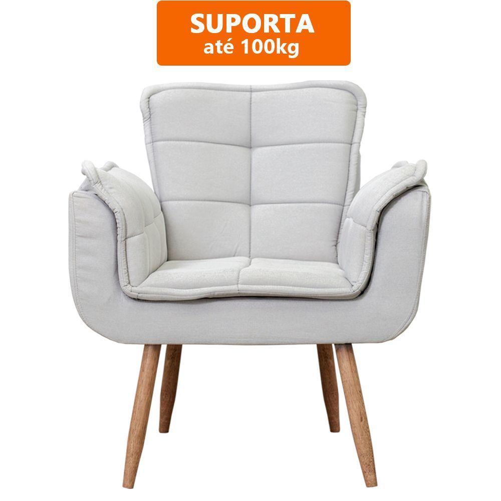 Kit 2x Poltronas Opala Para Sala Cadeira Elegante Com Apoio De Braço Em Veludo - Sentô Gelo - 4