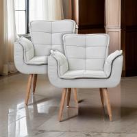 Kit 2x Poltronas Opala Para Sala Cadeira Elegante Com Apoio De Braço Em Veludo - Sentô Gelo - 1