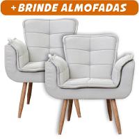 Kit 2x Poltronas Opala Para Sala Cadeira Elegante Com Apoio De Braço Em Veludo - Sentô Gelo - 2