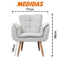 Kit 2x Poltronas Opala Para Sala Cadeira Elegante Com Apoio De Braço Em Veludo - Sentô Gelo - 3