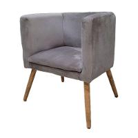 Poltrona Panamera Para Sala Cadeira Elegante Com Apoio De Braço Em Veludo Sentô Prata - 2