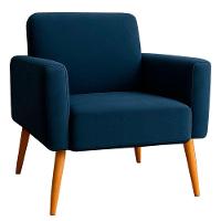 Poltrona Sala Variant Com Apoio De Braço Em Tecido Veludo Sentô Azul - 2