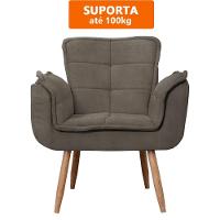 Kit 2x Poltronas Opala Para Sala Cadeira Elegante Com Apoio De Braço Em Veludo - Sentô Capuccino - 4