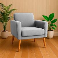 Poltrona Sala Variant Com Apoio De Braço Em Tecido Veludo Sentô Grafite - 1