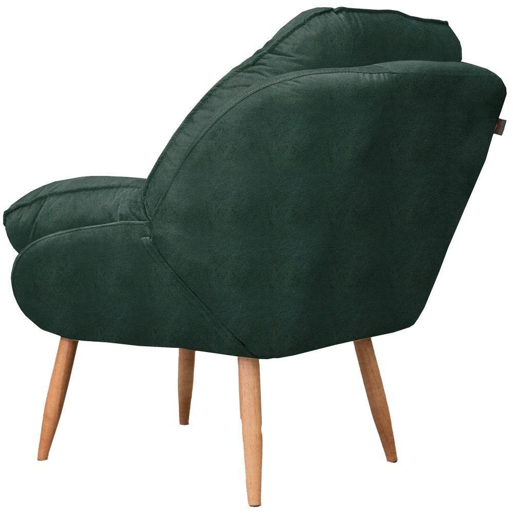 Poltrona Cadeira Landal Poltrona Sala Com Apoio De Braço Em Fibra Siliconizada - Sentô Verde Escuro - 4