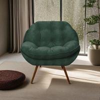 Poltrona Cadeira Landal Poltrona Sala Com Apoio De Braço Em Fibra Siliconizada - Sentô Verde Escuro - 1