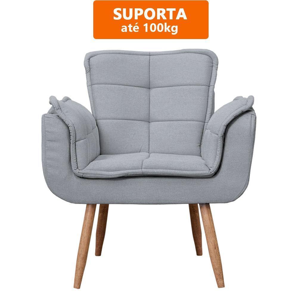 Kit 2x Poltronas Opala Para Sala Cadeira Elegante Com Apoio De Braço Em Veludo - Sentô Grafite - 4