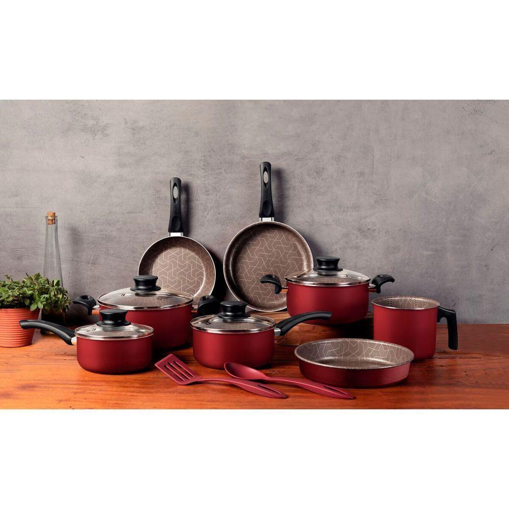 Jogo De Panelas Tramontina Starflon Vermelho 10 Peças - 3