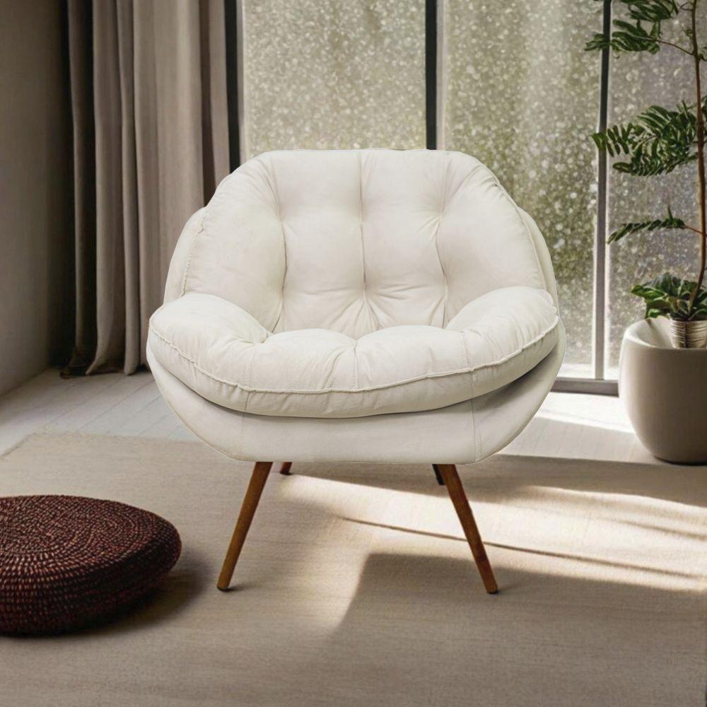 Poltrona Cadeira Landal Poltrona Sala Com Apoio De Braço Em Fibra Siliconizada - Sentô Gelo - 1