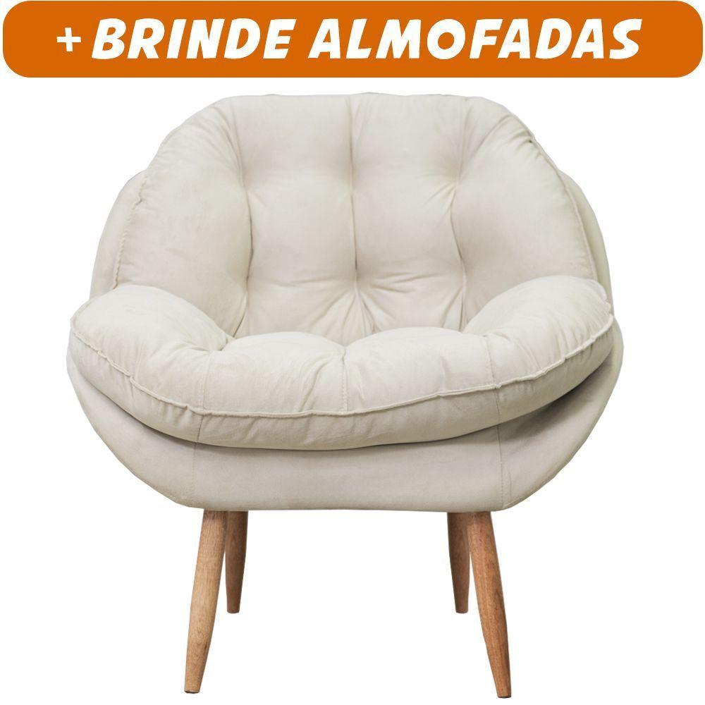 Poltrona Cadeira Landal Poltrona Sala Com Apoio De Braço Em Fibra Siliconizada - Sentô Gelo - 2