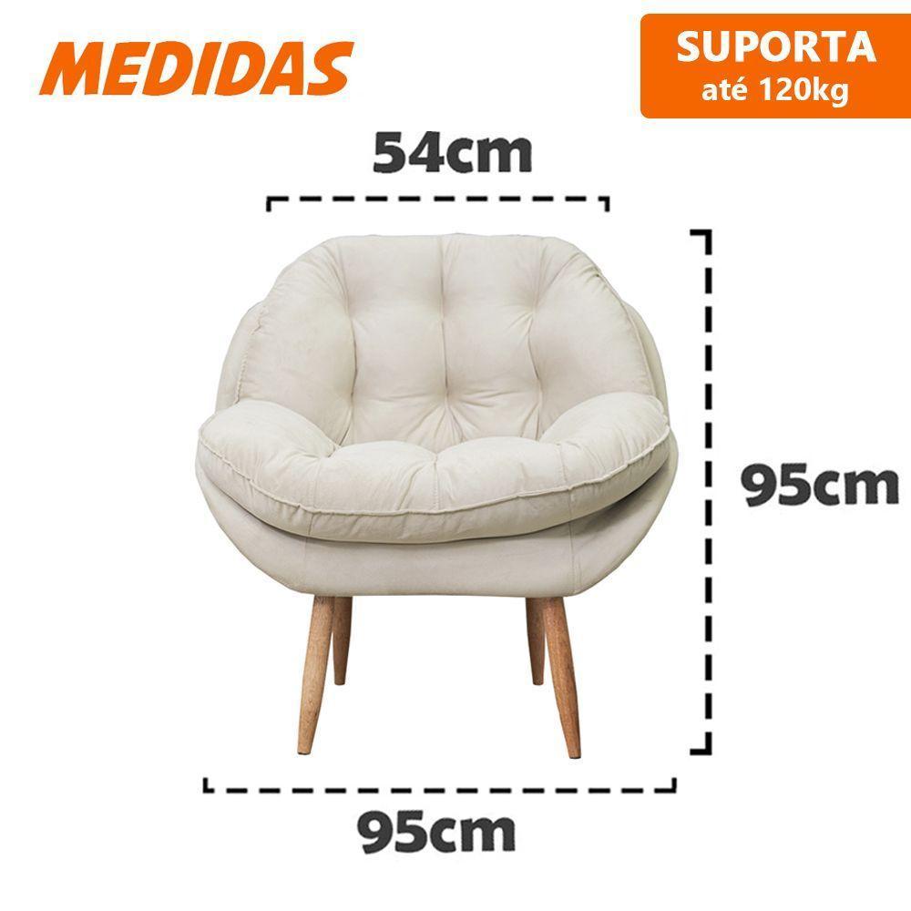 Poltrona Cadeira Landal Poltrona Sala Com Apoio De Braço Em Fibra Siliconizada - Sentô Gelo - 3