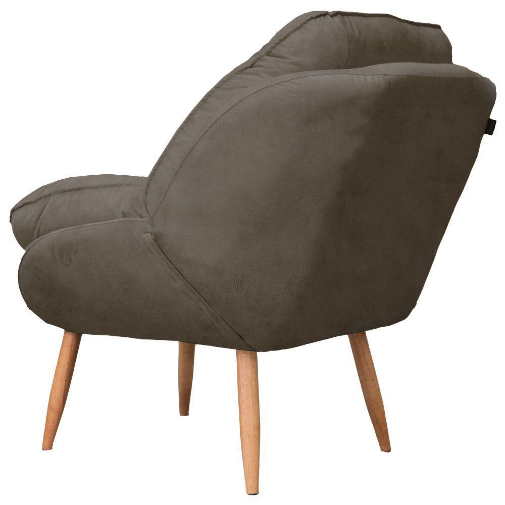 Poltrona Cadeira Landal Poltrona Sala Com Apoio De Braço Em Fibra Siliconizada - Sentô Capuccino - 4