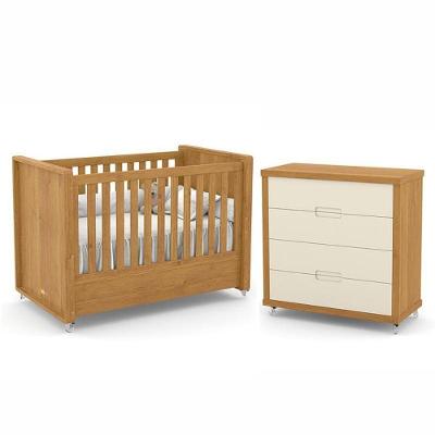 Jogo De Quarto Infantil Tutto New Com Berço E Cômoda 4 Gavetas Freijó-off White - Matic Móveis Freijó-off White