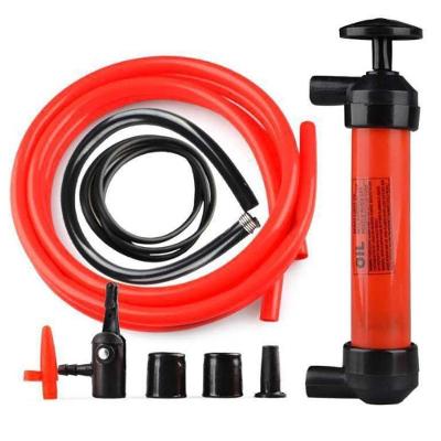 Kit Bomba Succao Liquidos Gasolina Oleo Combustiveis Com Inflador De Ar Enche Bolas Pneu Transferencia Manual Sugador Mu