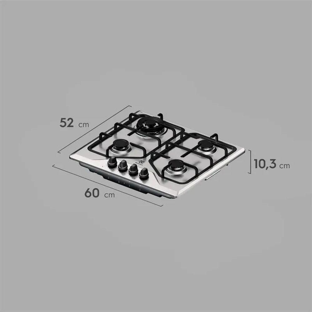 Cooktop 4 Bocas A Gás Electrolux Inox Experience KE4XC Bivolt - 2