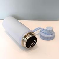 Garrafa Térmica De Aço Inox Azul Ciano Com Alça E Bico - 780ml - 6