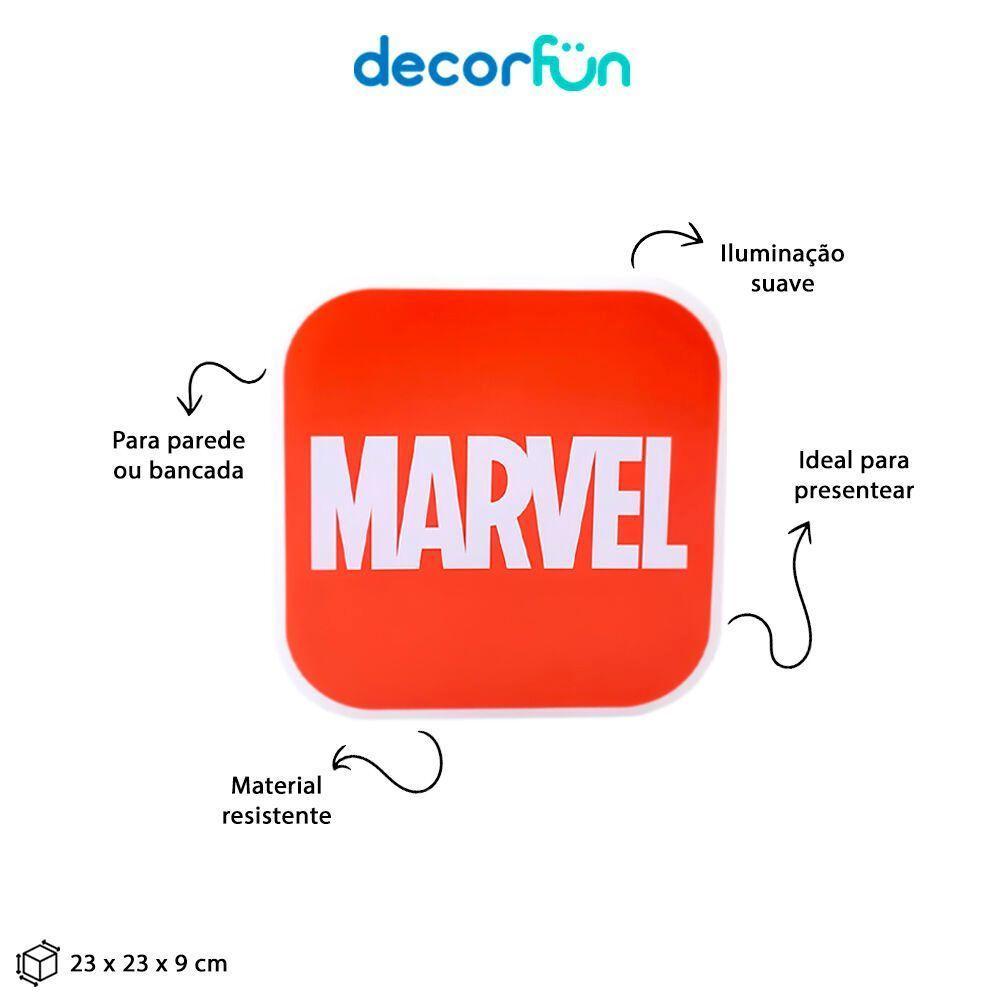 Luminária Box Marvel Vermelha: Estilo E Aventura Para A Decoração De Fãs De Super-heróis - 2