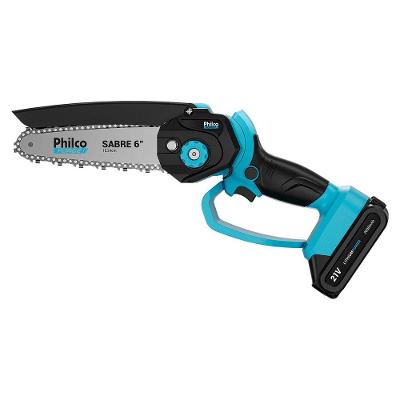 Mini Motosserra Philco PMM216 a Bateria 3000 RPM Sabre 6 Azul Bivolt