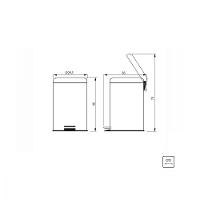 Lixeira Inox Tramontina 20L Brasil Plus Pedal e Amortecedor - 2