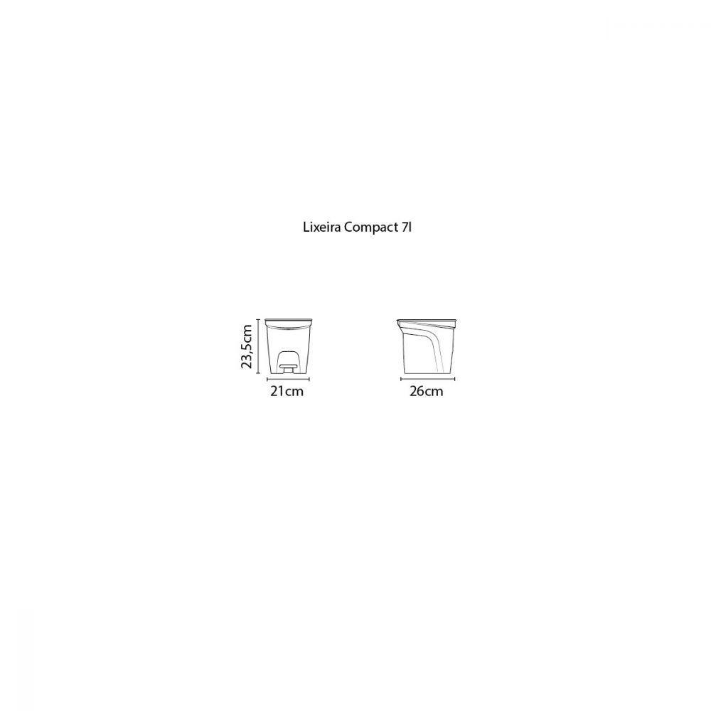 Lixeira Tramontina Compact Polipropileno Preto 7L - 2