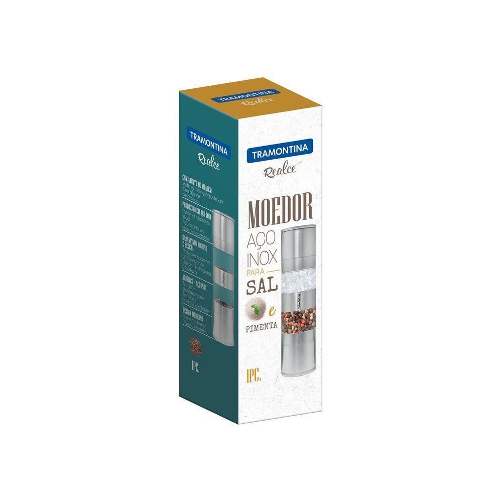 Moedor De Sal E Pimenta Tramontina Realce Duplo Em Aço Inox E Acrílico Com Moinho Em Cerâmica - 3