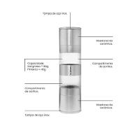 Moedor De Sal E Pimenta Tramontina Realce Duplo Em Aço Inox E Acrílico Com Moinho Em Cerâmica - 6