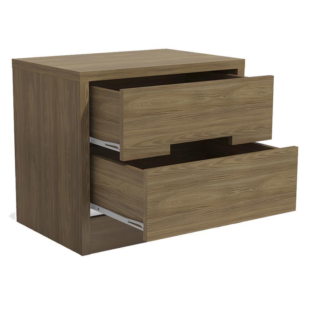Mesa De Cabeceira 2 Gavetas 54 Cm S822 Kappesberg Nogueira - 5