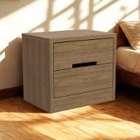 Mesa De Cabeceira 2 Gavetas 54 Cm S822 Kappesberg Nogueira - 6