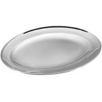 Kit 4 Bandeja Travessa Oval Servir Prateada Inoxidável 30cm - 3