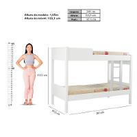 Beliche Cama Solteiro Ditália Com Colchão CM-21 Branco