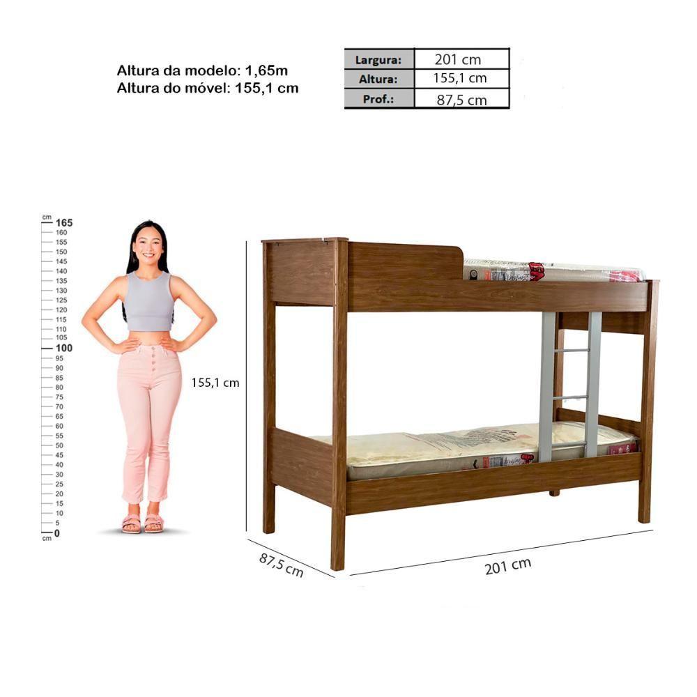 Beliche Cama Solteiro Ditália Com Colchão CM-21 Diamond - 4