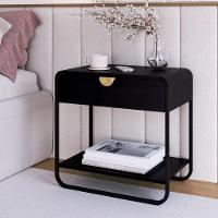 Mesa De Cabeceira 1 Gaveta Organica 60 Cm 28061 Artesano Nero Preto - 2