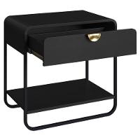 Mesa De Cabeceira 1 Gaveta Organica 60 Cm 28061 Artesano Nero Preto - 6