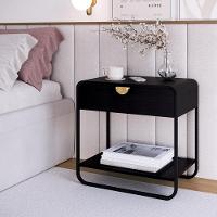 Kit 02 Mesas De Cabeceira 1 Gaveta Organica 60 Cm 28061 Artesano Nero Preto - 7