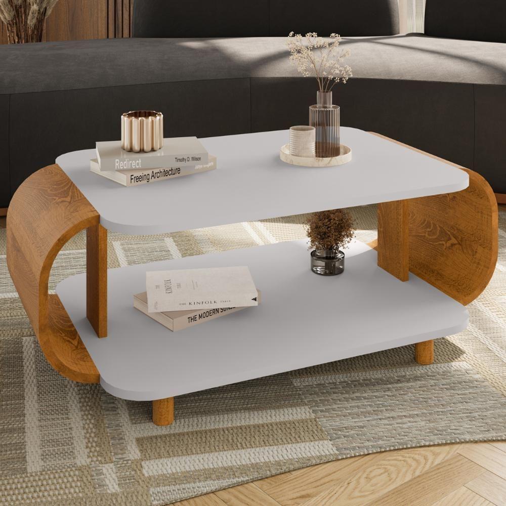 Mesa De Centro Organica Floripa 92 Cm Bechara Off White Cinamomo - 2