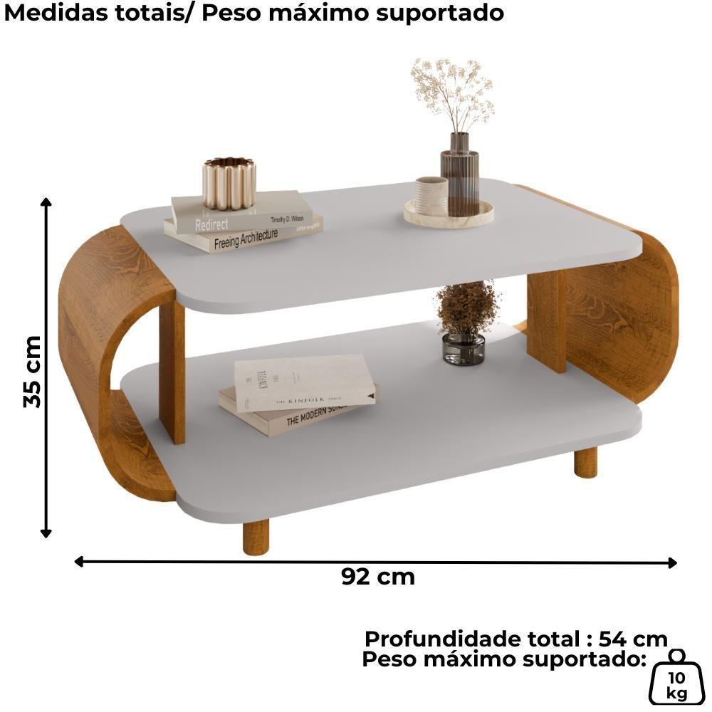 Mesa De Centro Organica Floripa 92 Cm Bechara Off White Cinamomo - 3