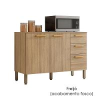 Balcao Com Tampo 3 Portas 2 Gavetas 120 Cm Urbane Ktp Freijo - 5