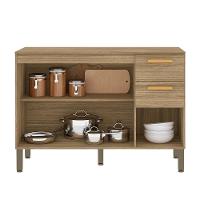 Balcao Com Tampo 3 Portas 2 Gavetas 120 Cm Urbane Ktp Freijo - 6